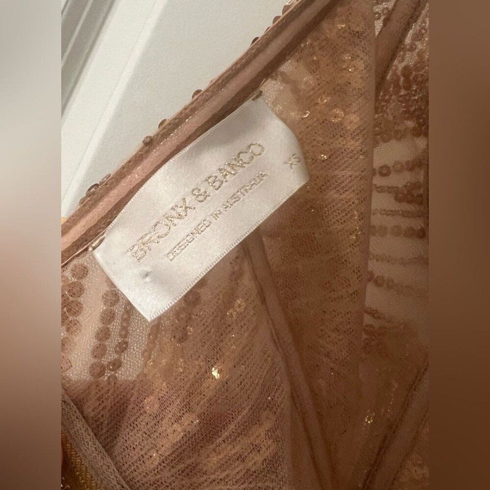 Bronx and Banco Rose Gold Sequin Strapless Midi Dress - Picture 9 of 12